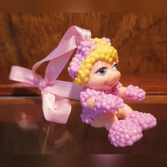1986 Muppet Babies Miss Piggy Figure Hand Crafted Beaded Ornament Vintage - Picture 9 of 11